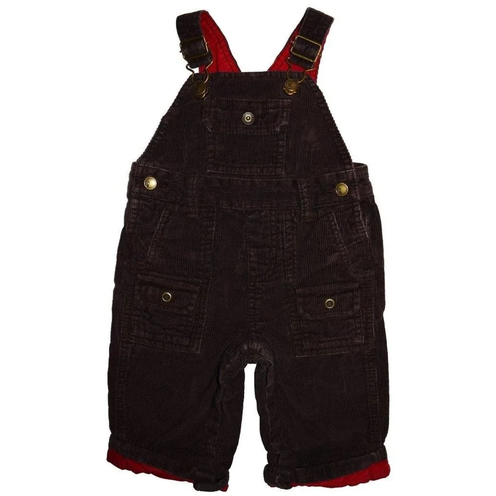 EUC Gymboree Mountain Lodge 3-6 Months Brown Corduroy Cotton Overalls Coveralls